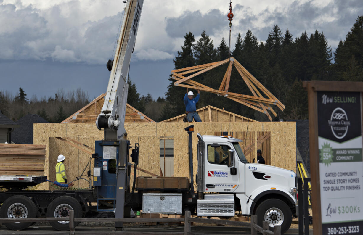 Construction of new homes at Whipple Creek Village in Ridgefield. Clark County has been gripped by a severe housing inventory shortage in recent months, and local real estate agents say it&#039;s constraining sales activity.