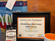 VANCOUVER: Windermere Stellar&#039;s donation to the provide food assistance to the Fruit Valley neighborhood led to the organization receiving a Community Champion Award from the Foundation for Vancouver Public Schools.