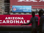 The NFL will nearly double its media revenue to more than $10 billion a season with new rights agreements announced Thursday, March 18, 2021 including a deal with Amazon Prime Video that gives the streaming service exclusive rights to &quot;Thursday Night Football&quot; beginning in 2022.