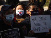 ALHAMBRA, CA - MARCH 26, 2021 - - Around 200 residents, students and Alhambra and San Gabriel city leaders participate in a rally to denounce anti-Asian sentiment, racism and hate crimes that have been exacerbated by the COVID-19 pandemic in Alhambra on March 26, 2021.