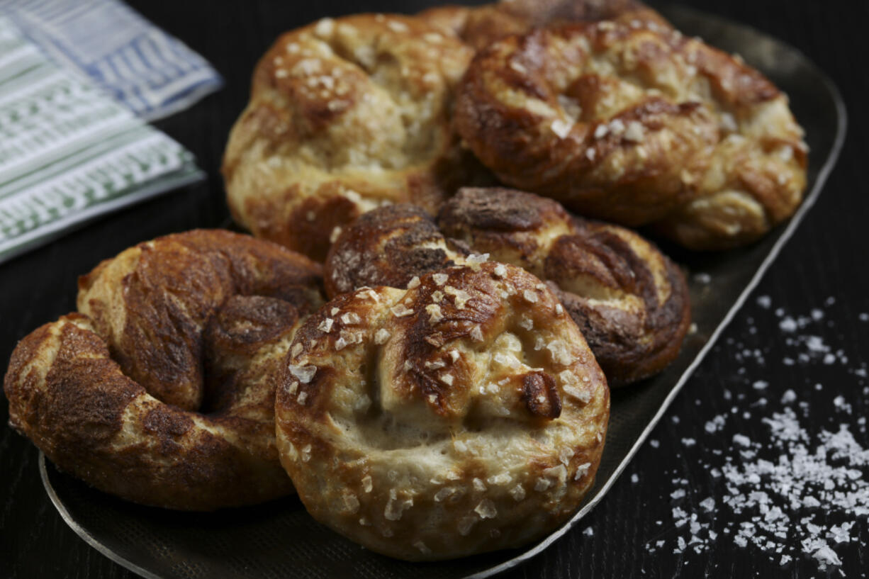 Finished soft pretzels.