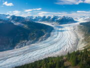 This September 2017 photo shows the Klinaklini glacier in British Columbia, Canada. The glacier and the adjacent icefield lost about 15 gigatons of water from 2000-2019, Menounos says. And the rate of loss accelerated over the last five years of the study.