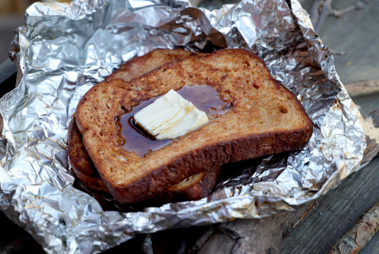 Campfire French Toast, made on the grill (Hillary Levin/St.