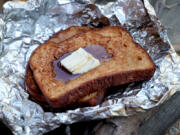 Campfire French Toast, made on the grill (Hillary Levin/St.