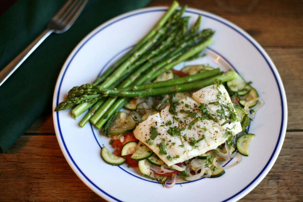 Haddock With Fresh Herbs And Paper-thin Veggies.