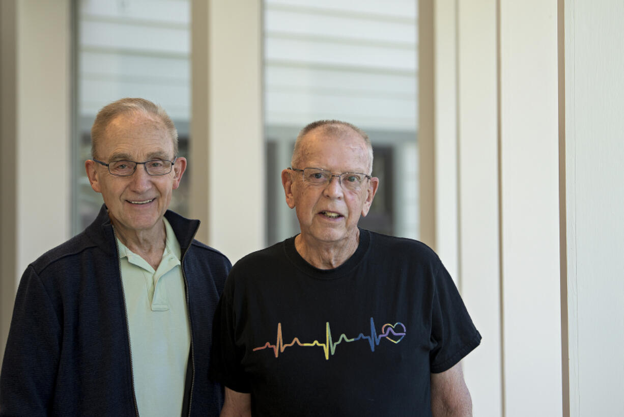 Carl Caspersen, left, and Richard Moody met shortly after Moody's heart transplant surgery 26 years ago.
