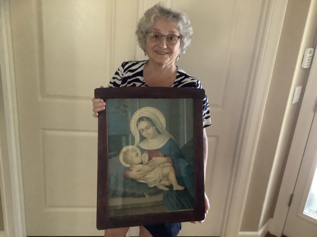 This Nursing Madonna icon is well over a century old. Hand-carried out of Yugoslavia during World War II by her grandmother, it has found its way back into the hands of Rosalia Najdek Sanders of Felida.