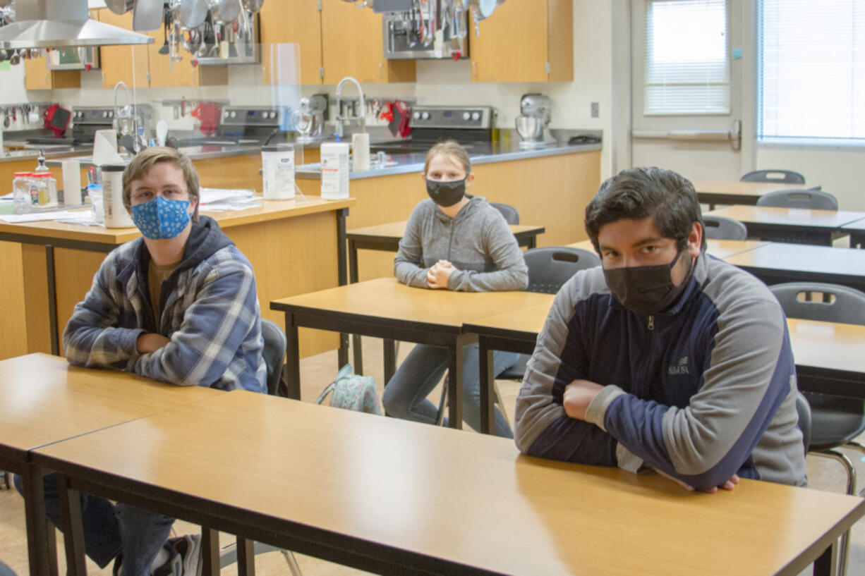 WOODLAND: Woodland High School's 2020-2021 SkillsUSA Team included Caleb Mouat, senior; Caitlin Nelson, sophomore; and Oliver Rosas, senior.