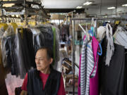 Haeng Chong, who's owned Fourth Plain One Hour Dry Cleaning for 40 years with his wife, pauses for a portrait Wednesday, May 12. Last year, Chong's business received $16,000 through a small business grant program that just reopened for a third time. Applications are due May 19.