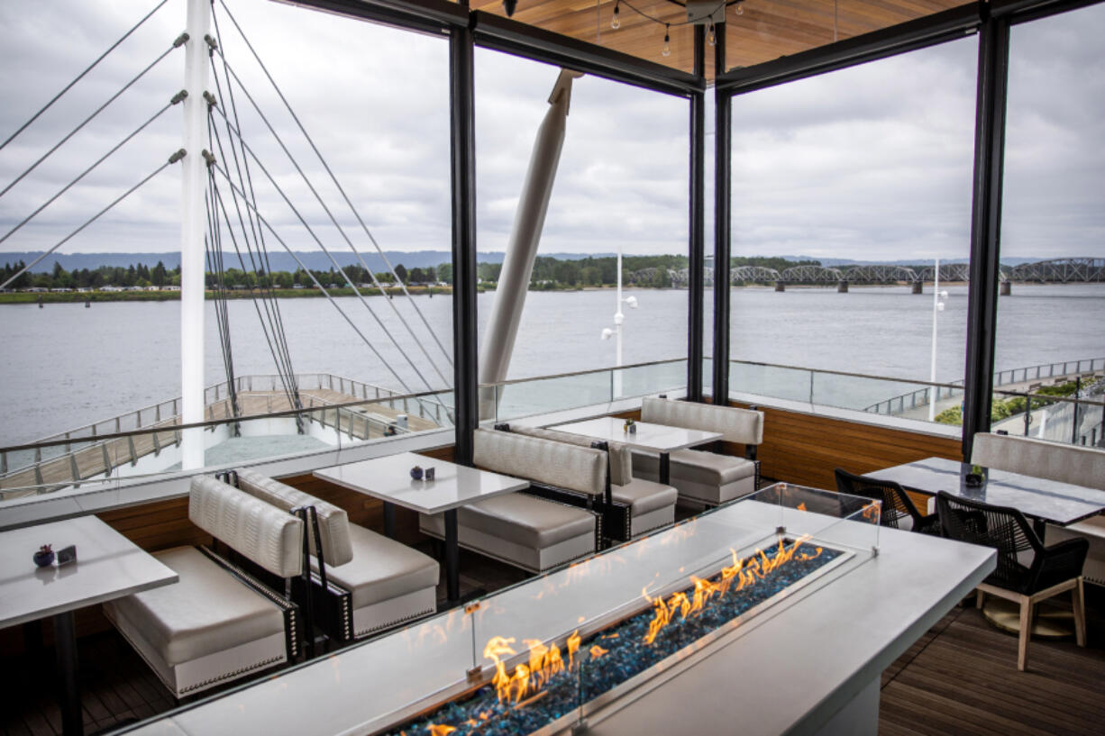 DosAlas Latin Kitchen & Tequila Bar offers views of the Grant Street Pier and the Columbia River. The restaurant at The Waterfront Vancouver is now open.  At top, DosAlas occupies the second floor of The Jean building that's also home to WildFin American Grill.