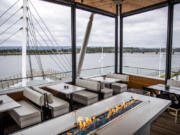 DosAlas Latin Kitchen & Tequila Bar offers views of the Grant Street Pier and the Columbia River. The restaurant at The Waterfront Vancouver is now open.  At top, DosAlas occupies the second floor of The Jean building that's also home to WildFin American Grill.
