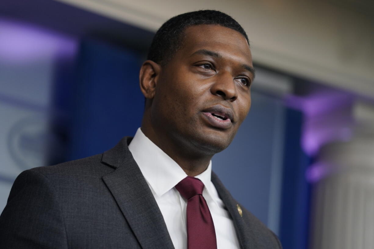 EPA Administrator Michael Regan speaks during a press briefing at the White House, Wednesday, May 12, 2021, in Washington.