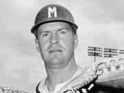 Milwaukee Braves catcher Del Crandall pictured on Sept. 30, 1958, died from circumstances of Parkinson's disease on Wednesday, May 5, 2021, at Mission Viejo, Calif. He was 91.