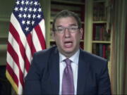 FILE - In this Jan. 27, 2021, image from video, Andy Slavitt, senior adviser to the White House COVID-19 Response Team, speaks during a White House briefing on the Biden administration's response to the COVID-19 pandemic in Washington. Slavitt, a top White House aide is making his pitch for young people to get vaccinated personal by sharing the struggles his own son has dealt with since contracting COVID-19 last fall.