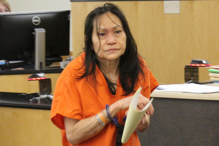 Momlamai Dara appears Dec. 6, 2019, in Clark County Superior Court for allegedly stabbing her husband, who wanted a divorce. Dara was sentenced May 25 to eight years in prison after pleading guilty to domestic violence first-degree assault.