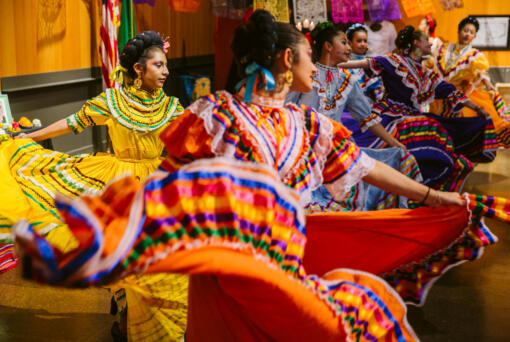 Vancouver Ballet Folklorico performs during a Dia de los Muertos celebration at the Vancouver Community Library in 2019.