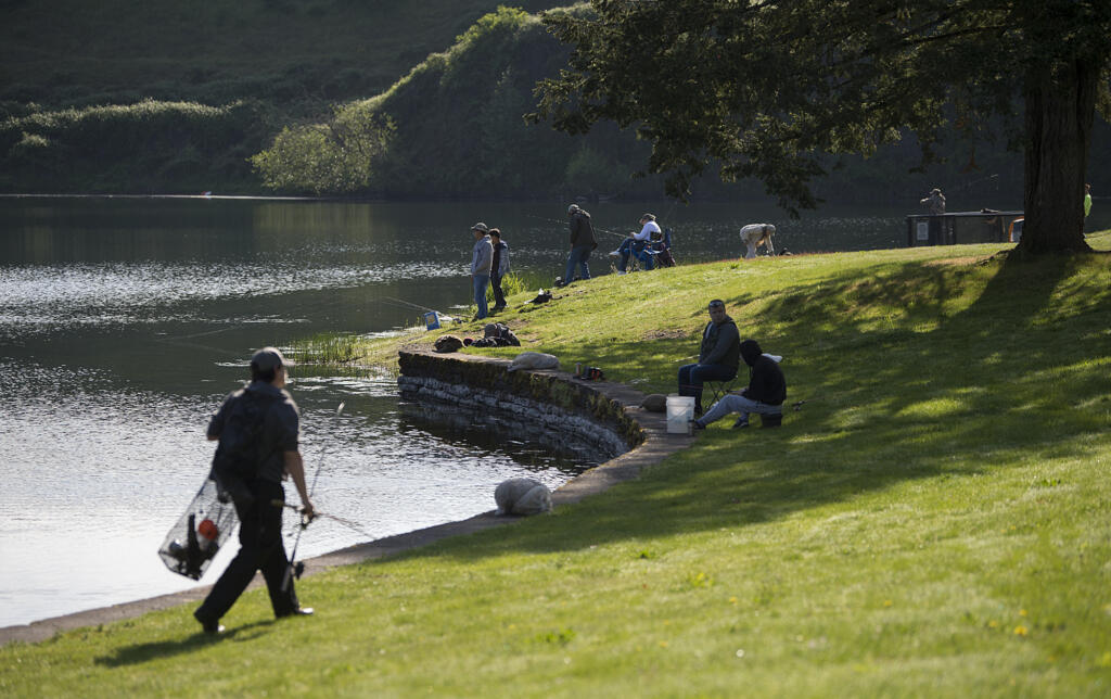 Klineline Pond is closed to swimming and wading due to E. coli bacteria levels in the water.