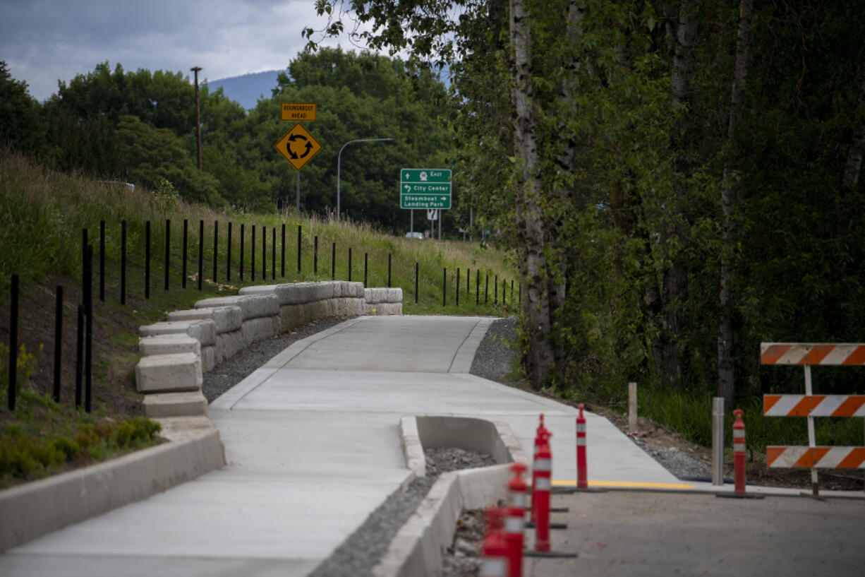 The long-awaited completion of the Columbia River Connector Trail project, linking up Washougal Waterfront Park at the Port of Camas-Washougal to Steamboat Landing Park, is pictured on Monday morning.