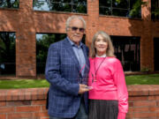 Gary and Christine Rood accept the 2021 Philanthropists of the Year Award from the Community Foundation for Southwest Washington.