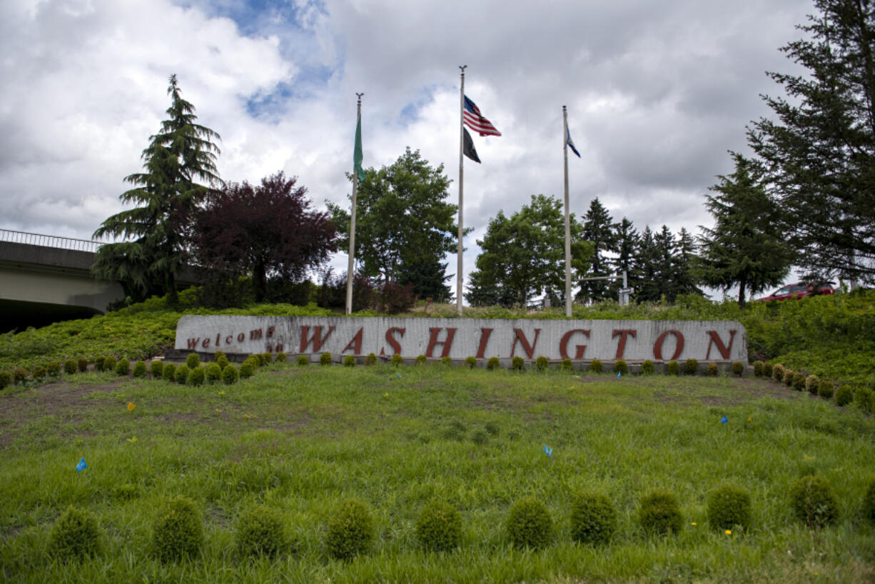 For the second year in a row, the "Welcome to Washington" display along Interstate 5 has not been replanted due to the COVID-19 pandemic. The garden is normally replanted with flowers each spring by volunteers from the Washington State University Extension Master Gardener program.