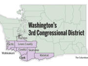 The current boundaries of Washington's 3rd Congressional District
