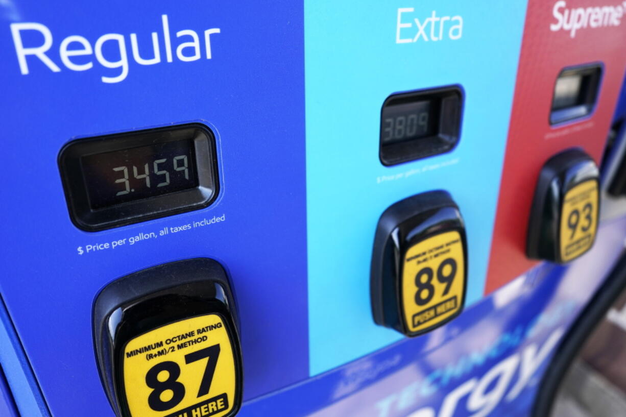 Gas price is seen at a Mobil gas station in Vernon Hills, Ill., Friday, June 11, 2021. The rising cost of gasoline is being felt across the U.S., as the national average price has gone up from $2 per gallon last year to $3 per gallon as of June 9, according to data from the American Automobile Association. (AP Photo/Nam Y.