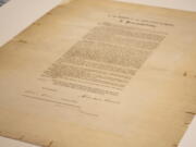 A signed copy of Emancipation Proclamation at The Abraham Lincoln Presidential Library and Museum.