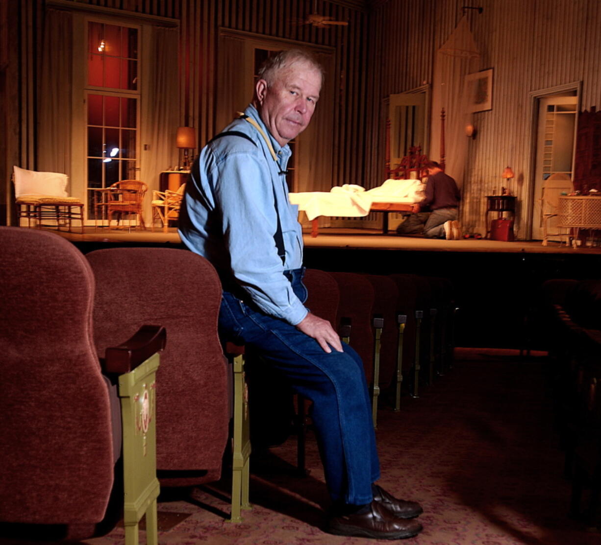 FILE - In this Oct. 17, 2003, file photo, actor Ned Beatty poses at New York's Music Box Theatre where he plays the role of Big Daddy in a new production of Tennessee Williams' "Cat on a Hot Tin Roof." Beatty, the indelible character actor whose first film role, as a genial vacationer brutally raped by a backwoodsman in 1972?s "Deliverance," launched him on a long, prolific and accomplished career, died Sunday, June 13, 2021. He was 83.