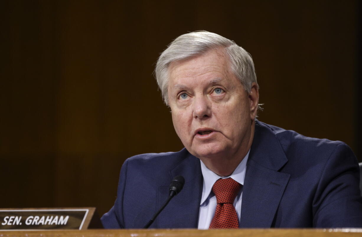 Sen. Lindsey Graham, R-S.C., speaks during a Senate Appropriations Committee hearing, Thursday, June 17, 2021, on Capitol Hill in Washington.