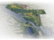 WEB ONLY An illustration shows the city of Camas? ?North Shore,? an 800-acre swath of land that extends to the Camas? northern city limits and is bordered by Lacamas Lake, Northeast 232nd Avenue and Everett Street.