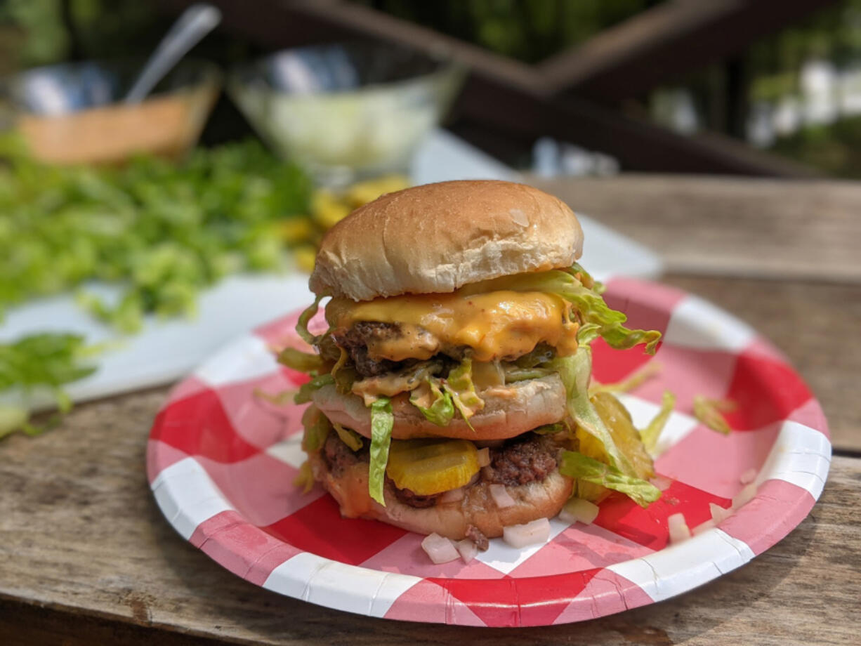 A double smash burger with cheese is messy to eat, but easy to make.