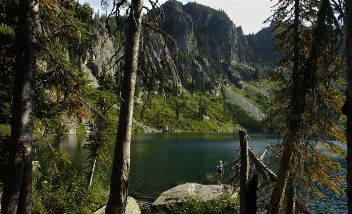 Spar Lake as seen during August 2006 on a two-day hike into the Scotchman Peaks area north of Clark Fork, Idaho.