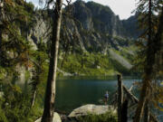 Spar Lake as seen during August 2006 on a two-day hike into the Scotchman Peaks area north of Clark Fork, Idaho.