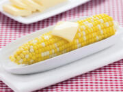 Corn on the cob with butter.