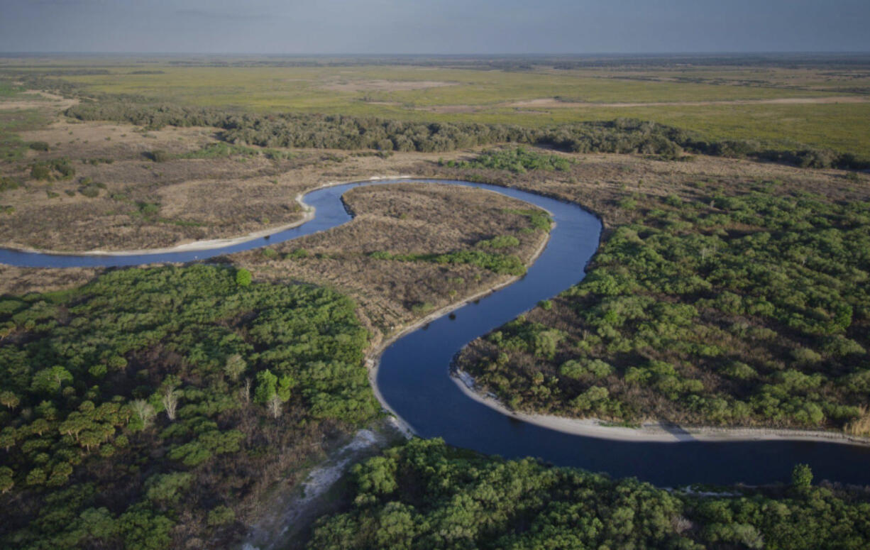 Newly built oxbows return a more natural flow to the Kissimmee River in Florida, originally a 103-mile-long shallow, meandering river that was reconfigured in the 1960s into a deep 56-mile-long canal.