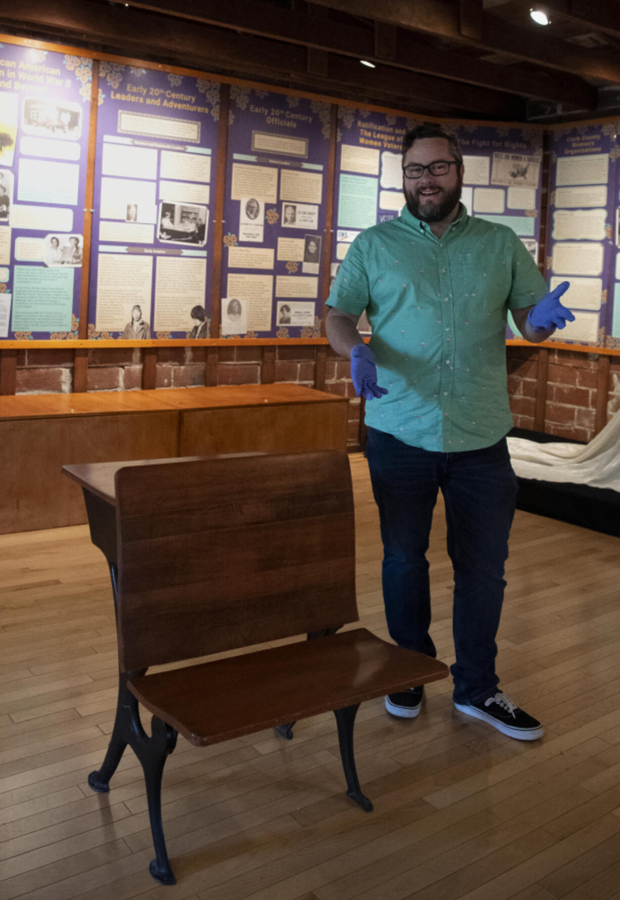 Clark County Historical Museum Executive Director Bradley Richardson talks about the history of this desk from the Columbian School and why the museum took it into its collection.