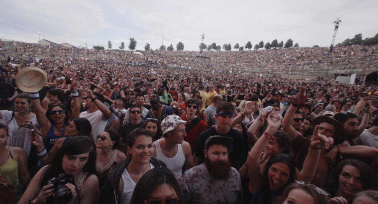 A happy crowd waits for the show to begin at the Gorge Amphitheatre.