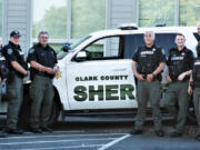 FAIRGROUNDS: Eleven of 14 members of the Clark County Sheriff's Office Reserve Deputies unit gathered for a photo at their final meeting on June 28.