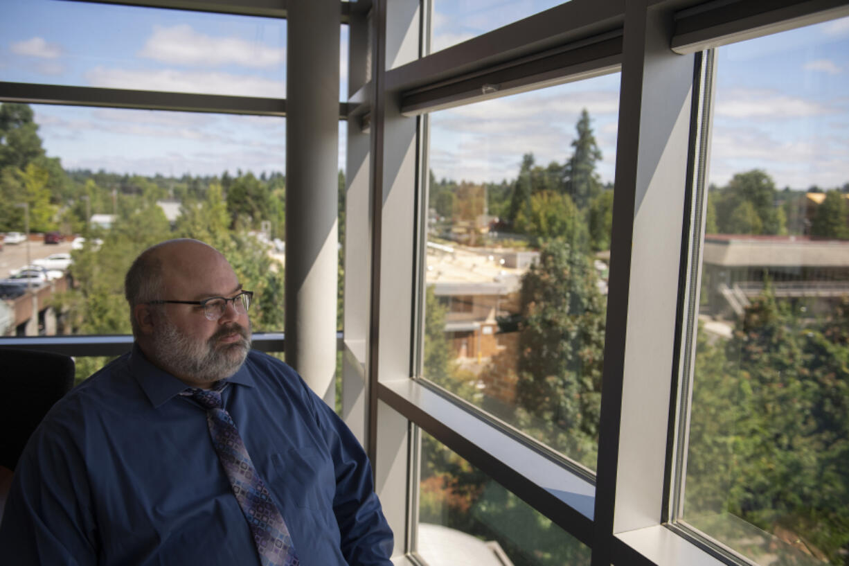 Rob Klug, Clark County Public Works transportation division manager and traffic engineer, is pictured at the Clark County Public Service Center on Thursday morning (Amanda Cowan/The Columbian)