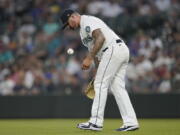 Mariners pitcher Hector Santiago, previously suspended 10 games for violating MLB's rules for foreign substances, was hit with an 80-game suspension for perfromance enhancers. (Ted S.