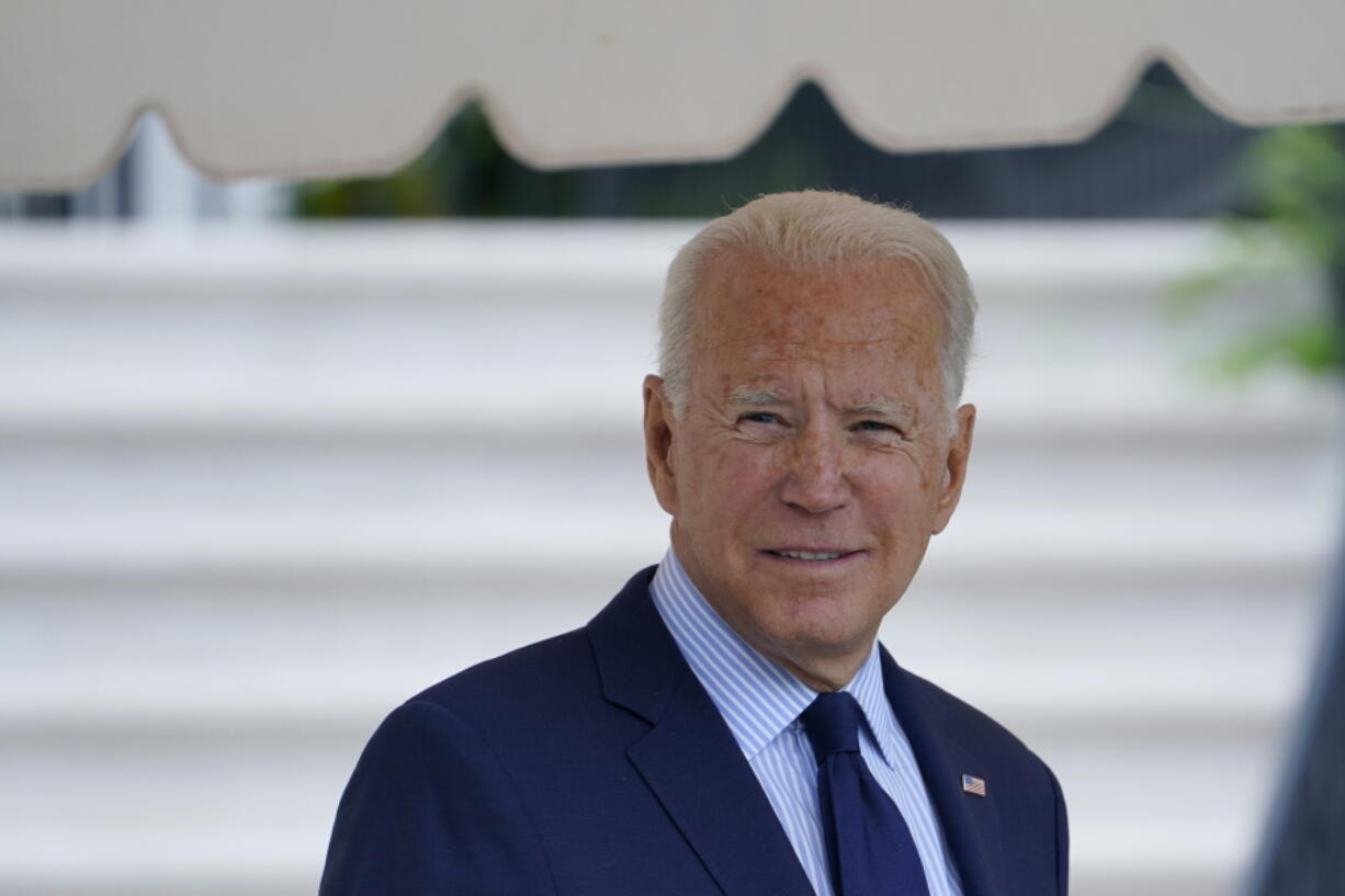 President Joe Biden walks to Marine One on the South Lawn of the White House in Washington, Friday, July 16, 2021, to spend the weekend at Camp David.