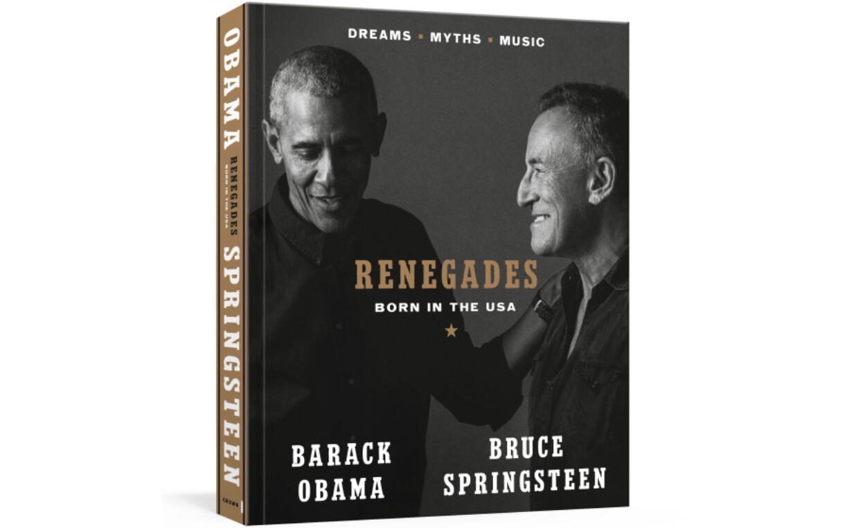 This image provided by Crown shows the cover of "Renegades: Born in the USA" by former President Barack Obama and musician Bruce Springsteen.