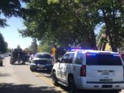 Clark County Sheriff's Deputies respond to reports of a shooting on 82nd Street in Hazel Dell on Tuesday afternoon.