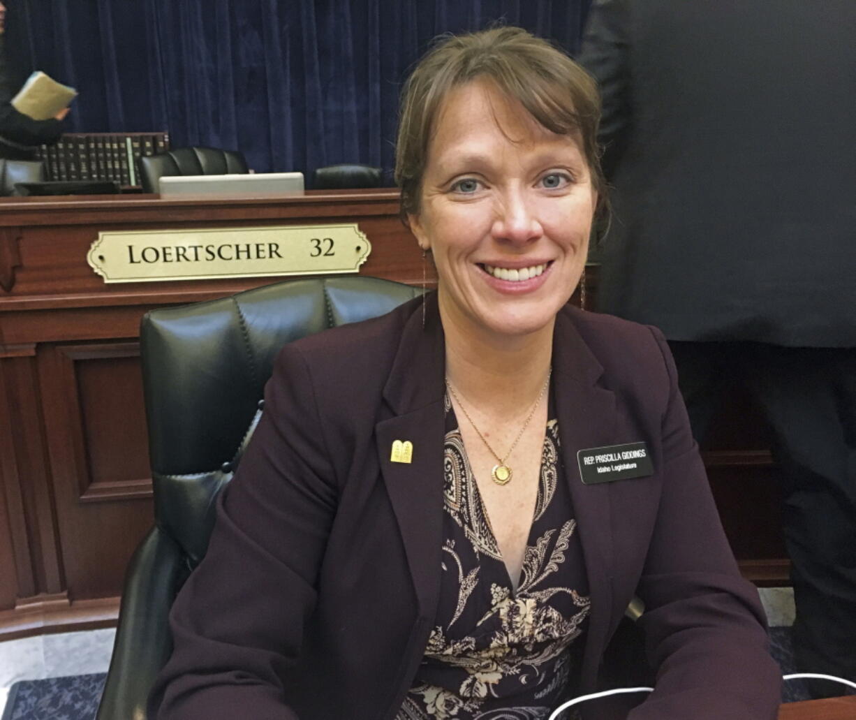 Idaho Republican state Rep. Priscilla Giddings sits March 1, 2018 at the Capitol in Boise.