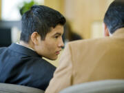 Orlin A. Campos-Cerna waits for closing arguments in Clark County Superior Court  Oct. 23, 2008.