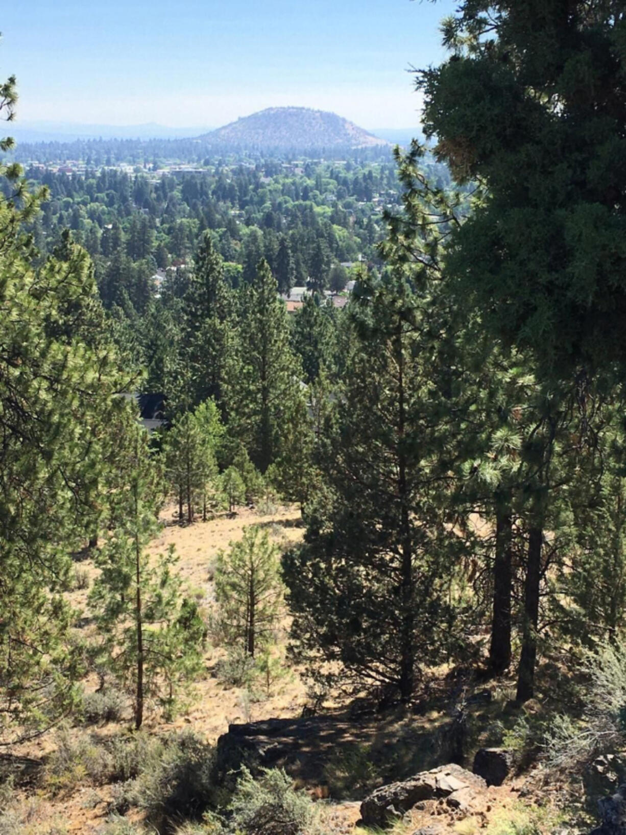 Pilot Butte as seen from the top of Overturf Butte, located on Bend's west side.