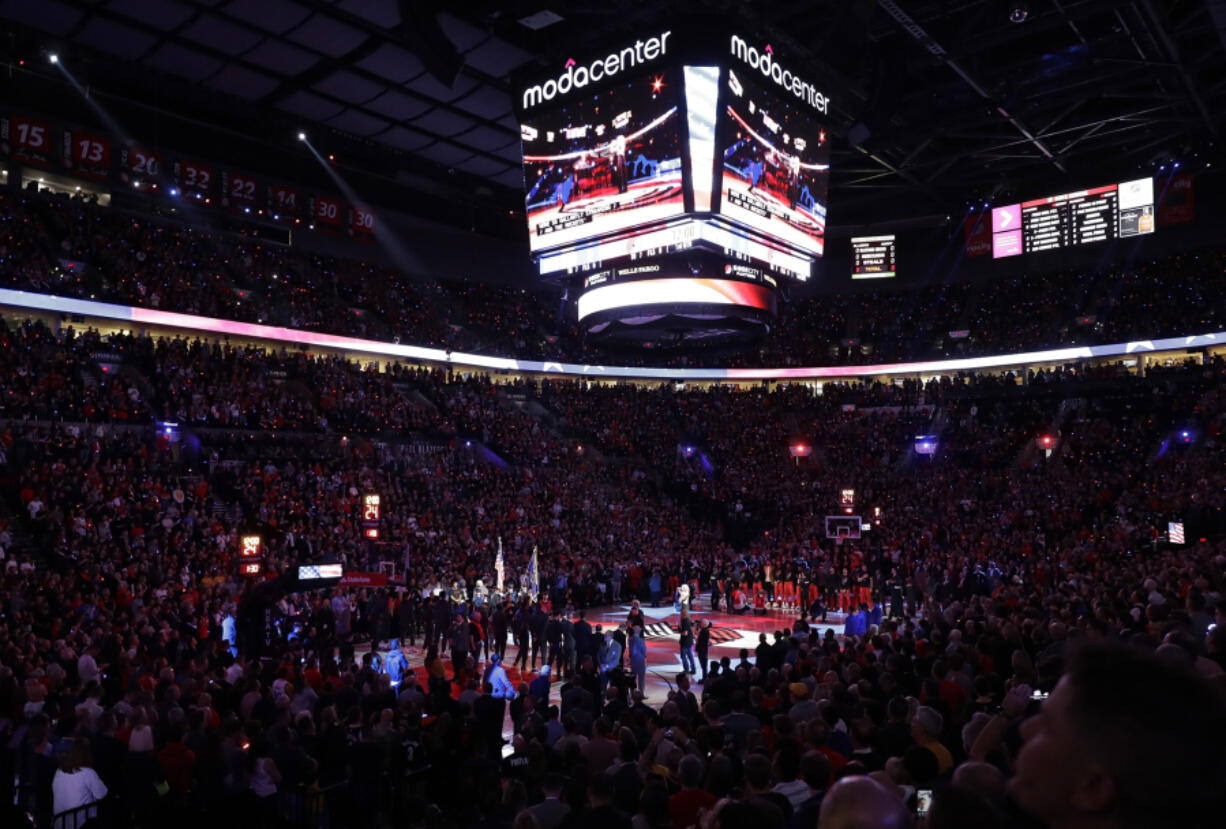 The Portland Trail Blazers will open the 2021-22 season with their first two games at home in the Moda Center. The Blazers will play the Sacramento Kings on Oct. 20 and then the defending Western Conference champion Phoenix Suns on Oct. 23.  (AP Photo/Ted S.