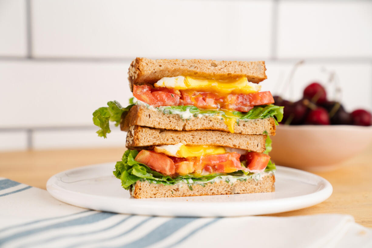 ELT sandwiches with basil mayonnaise.