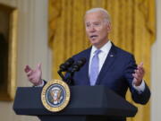 President Joe Biden speaks about prescription drug prices and his "Build Back Better" agenda from the East Room of the White House, Thursday, Aug. 12, 2021, in Washington.