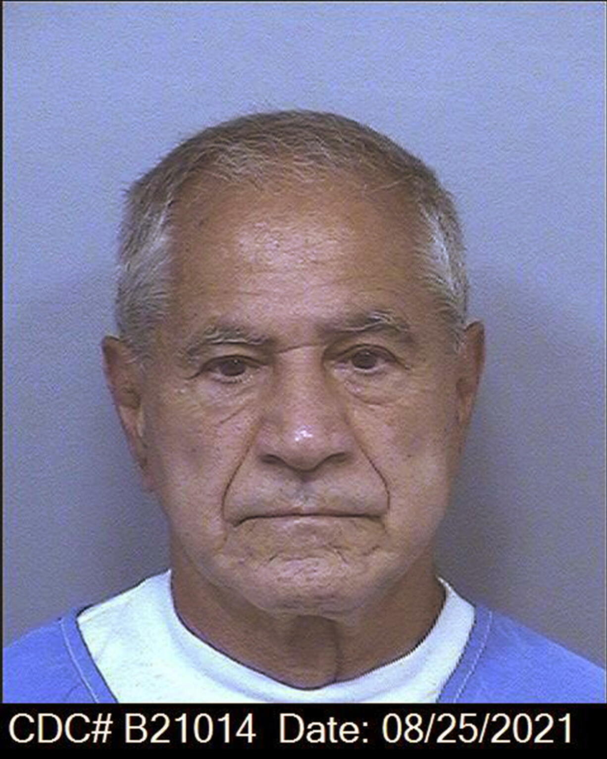 This image dated Aug. 25, 2021, and provided  by the California Department of Corrections and Rehabilitation shows Sirhan Sirhan. The Los Angeles District Attorney's office is not opposing the release of Sirhan Sirhan, who is now 77 and faces his 16th parole hearing on Friday, Aug. 27, 2021, for fatally shooting Robert F. Kennedy in 1968. His defense attorney says he should be let go because of his age and his not a danger to society.